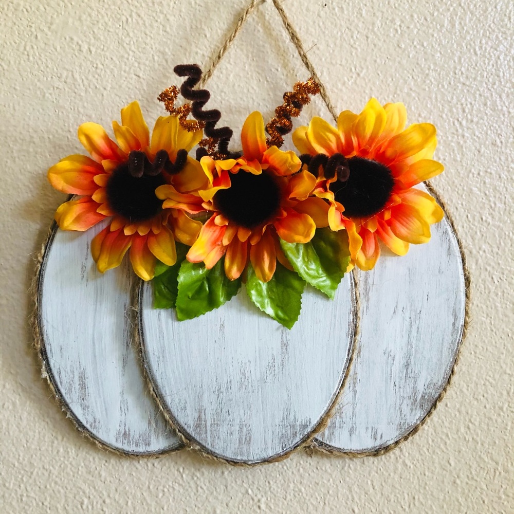 Wooden Pumpkin wall or table fall decor